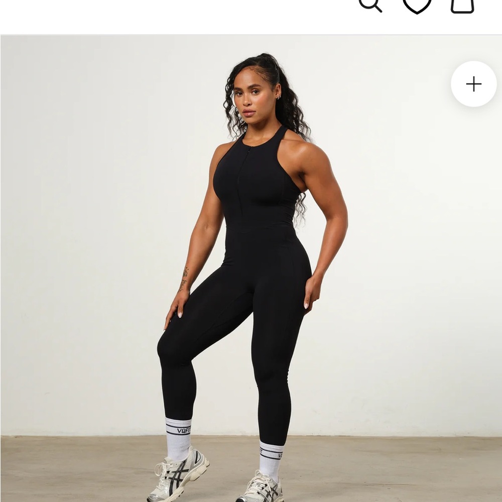 Black Athletic Jumpsuit with Racerback and Full-Length Fit